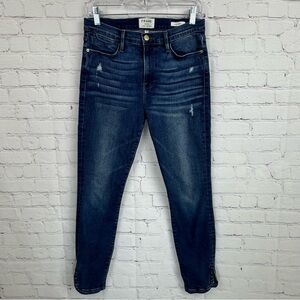 Frame Women's Dark/Mid Wash Blue Ankle Jeans Le High Skinny Ankle Size 29